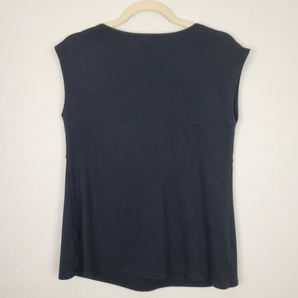 Thyme Maternity Black Scoop Neck Sleeveless T-Shirt Medium - Picture 7 of 13